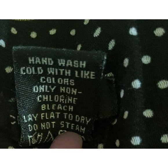 BCBGMaxazria Polka Dot Flowy Mini Skirt Black White Dots Womens Size L - Picture 7 of 7